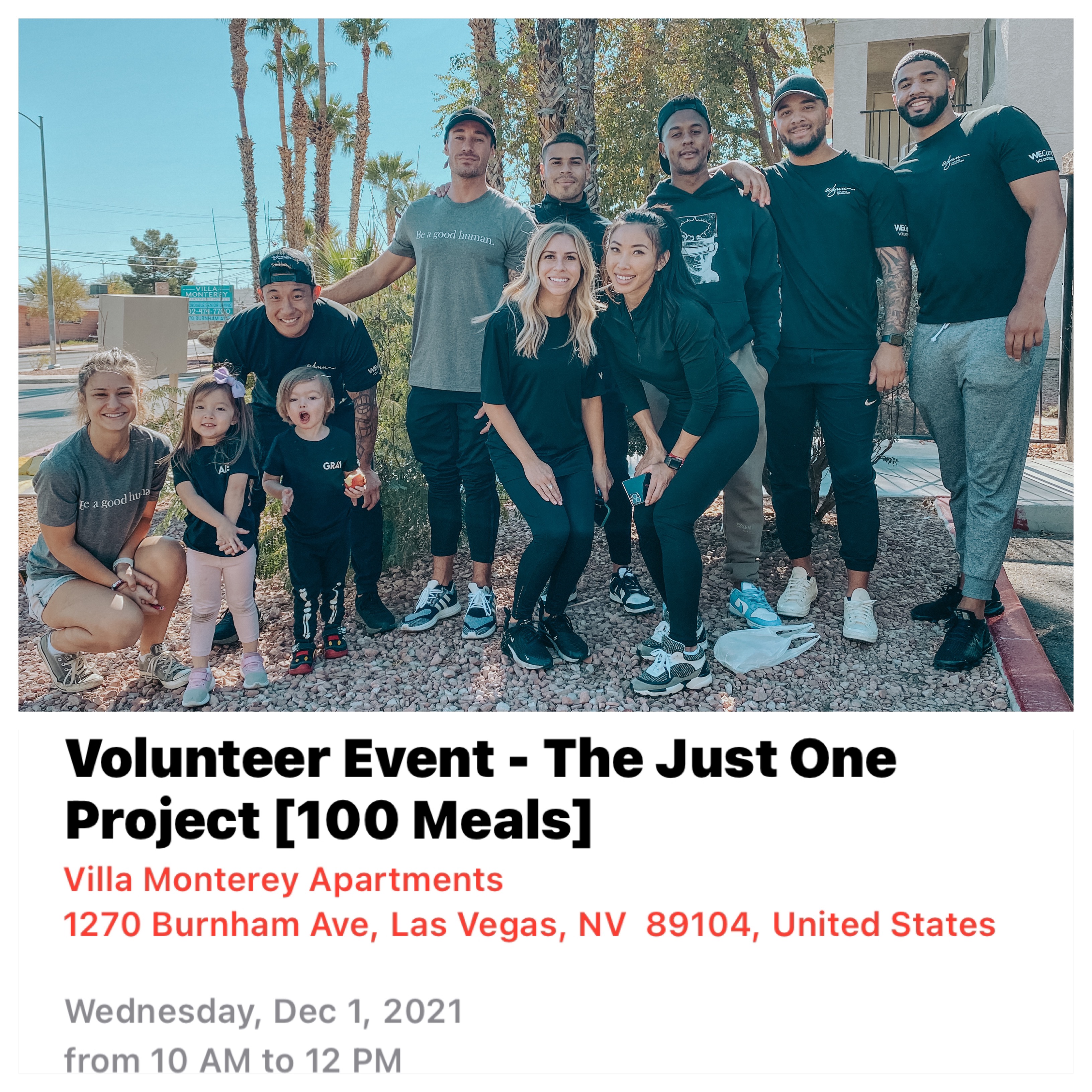The Just One Project - 100 Meals-December 1